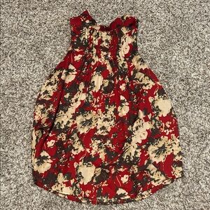 Miss Me Red Floral Sleeveless Tank Top